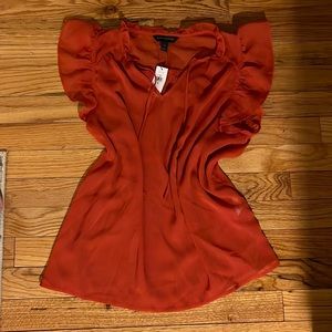 Banana Republic NWT XS orange ruffle blouse